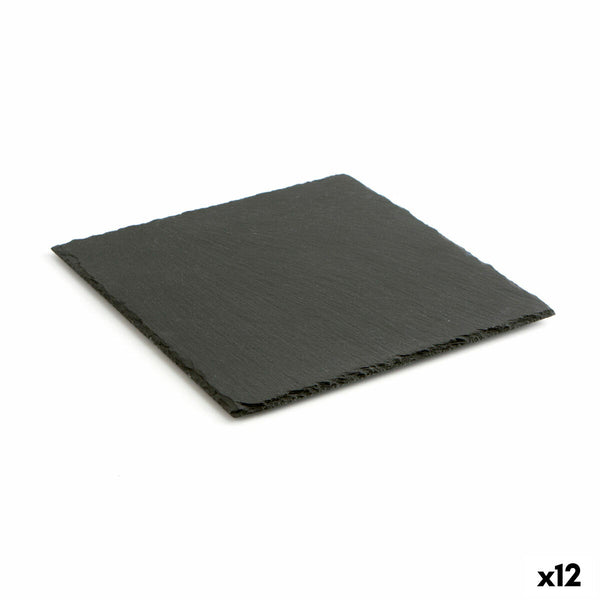 Vassoio di Ceramica Effetto Lavagna Quid Gastro Fun Nero (30 x 30 cm) (12 Unità)