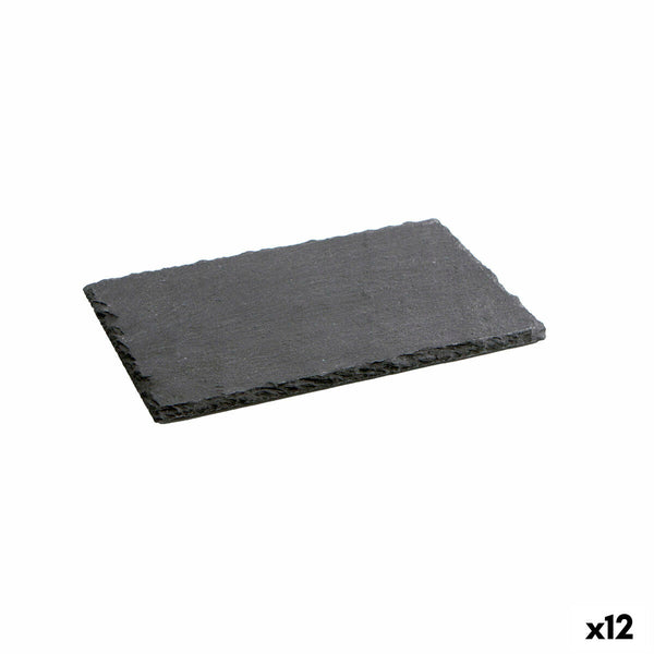 Vassoio di Ceramica Effetto Lavagna Quid Gastro Fun Nero (22 x 14 cm) (12 Unità)