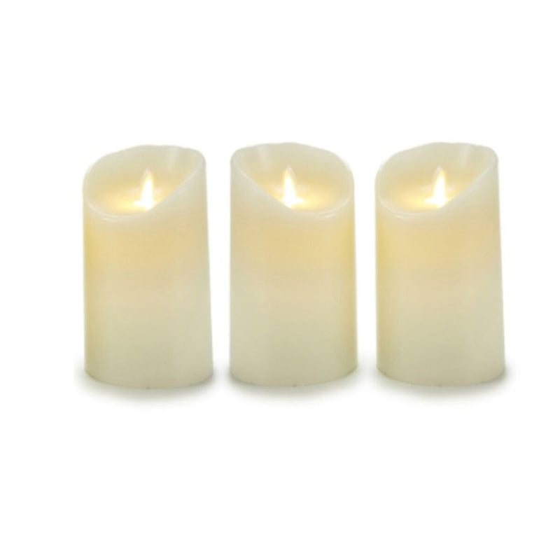 Set di Candele Oscillazione LED Crema 8 x 13 x 8 cm (6 Unità)