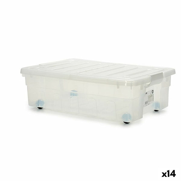 Scatola con Ruote per Organizzare 30 L 40 x 18 x 59,5 cm (14 Unità)