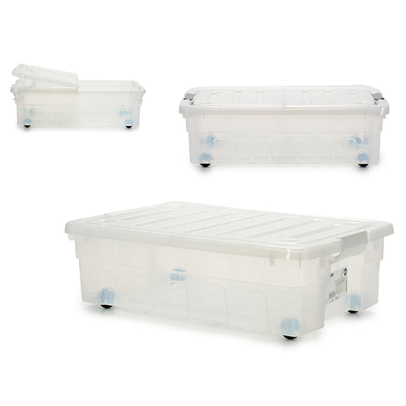 Scatola con Ruote per Organizzare 30 L 40 x 18 x 59,5 cm (14 Unità)