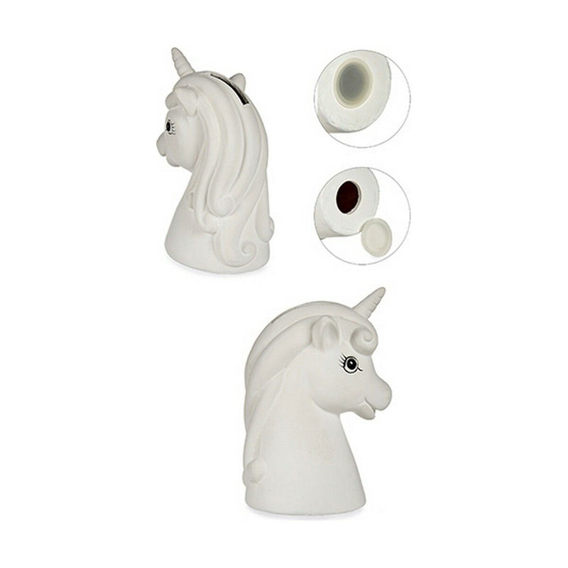Salvadanaio da Dipingere Unicorno 10 x 14,5 x 8,5 cm Ceramica (12 Unità)