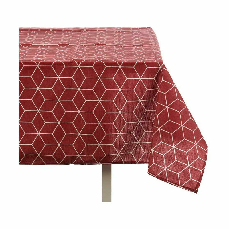 Tovaglia Tela Antimacchia Astratto 140 x 180 cm Rosso Granato (10 Unità)