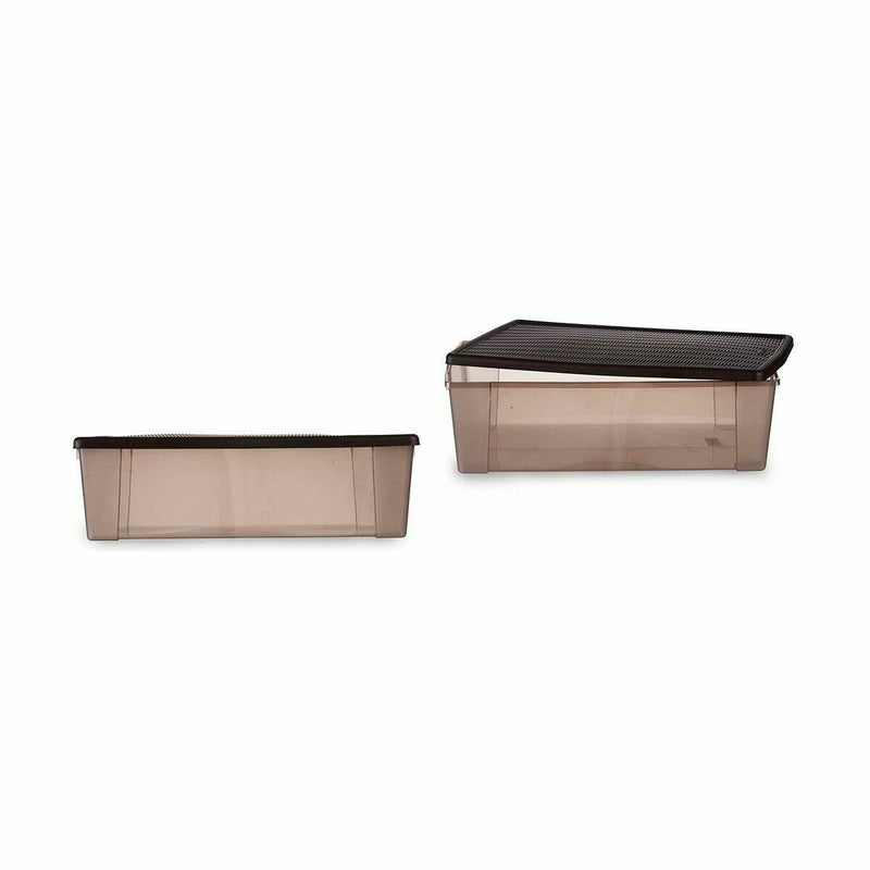 Scatola portaoggetti con coperchio Stefanplast Elegance Marrone Plastica 30 L 38,5 x 17 x 59,5 cm (6 Unità)