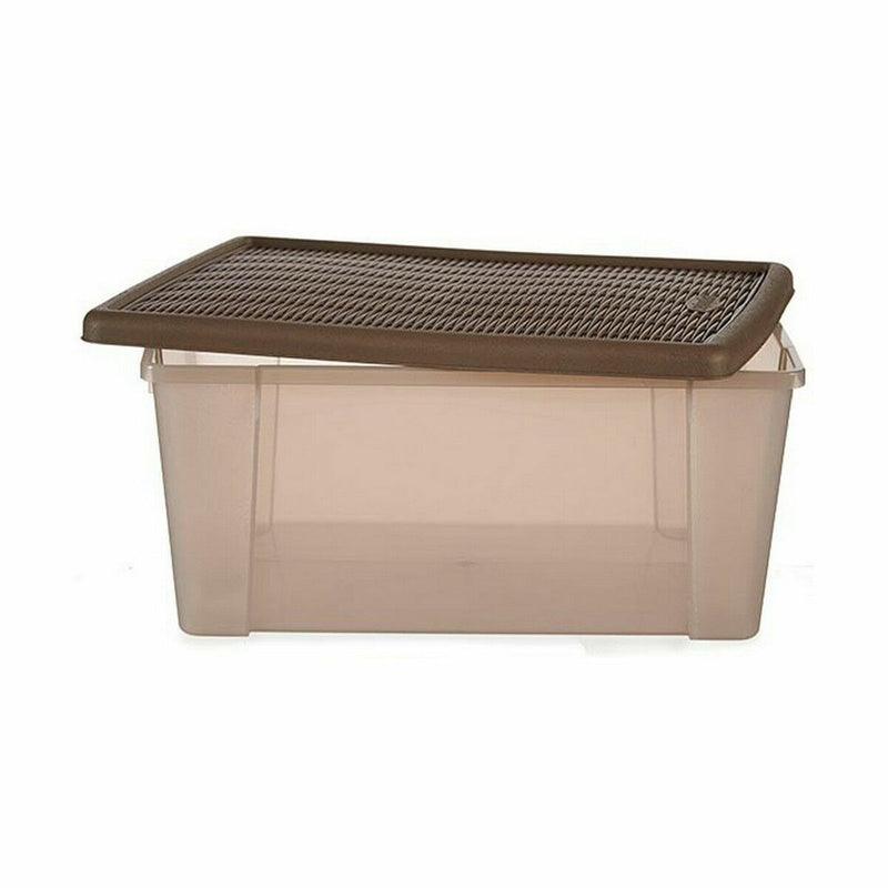 Scatola portaoggetti con coperchio Stefanplast Elegance Marrone Plastica 29 x 17 x 39 cm (6 Unità)