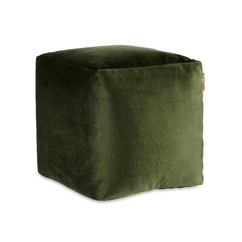 Pouf Velluto Verde 30 x 30 x 30 cm (4 Unità)