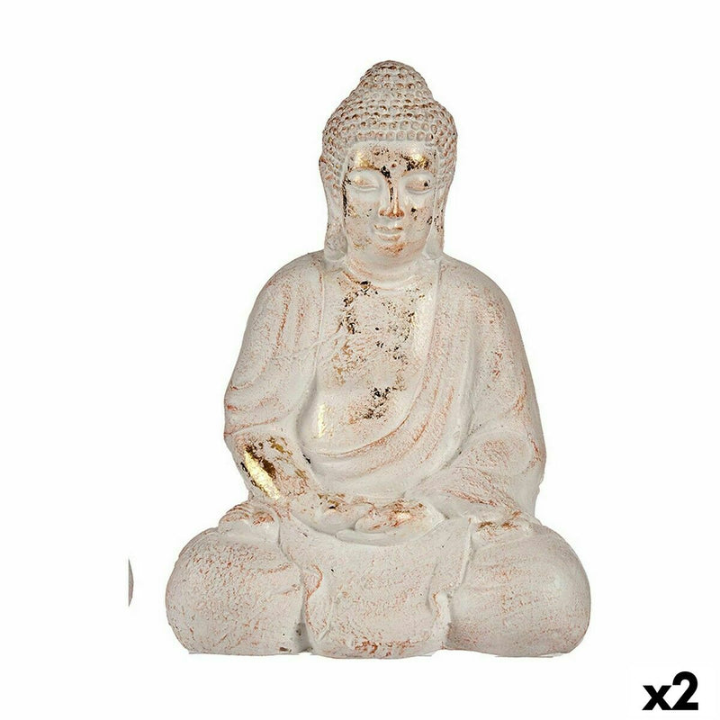 Statua Decorativa da Giardino Buddha Poliresina 22,5 x 41,5 x 29,5 cm (2 Unità)