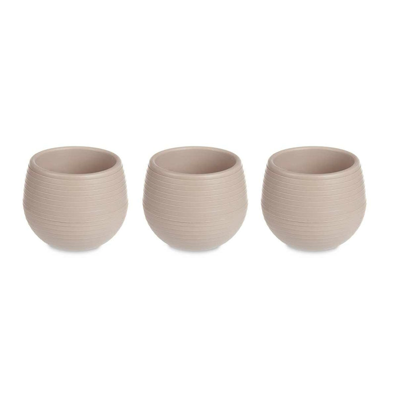 Set di Vasi Taupé Plastica 16,5 x 16,5 x 14,5 cm (4 Unità)