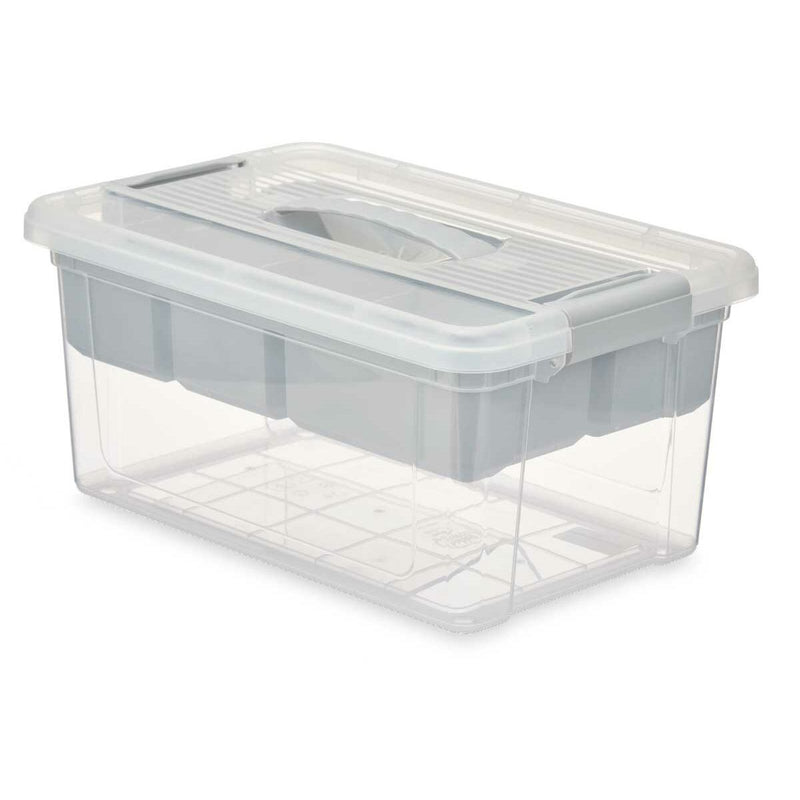 Scatola Multiuso Grigio Trasparente Plastica 9 L 35,5 x 17 x 23,5 cm (6 Unità)