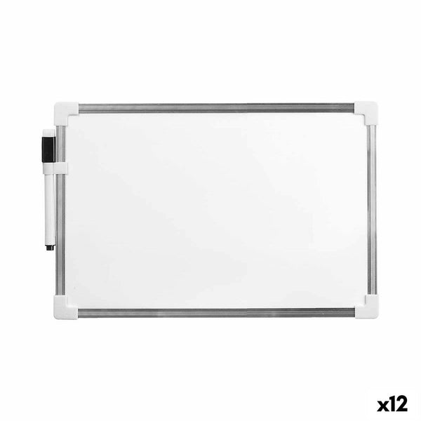 Lavagna Magnetica con Pennarello Bianco Alluminio 20 x 30 cm (12 Unità)