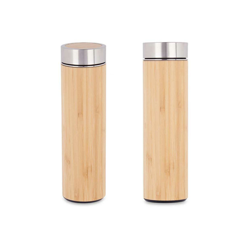 Thermos 500 ml Naturale Metallo Bambù (6 Unità)