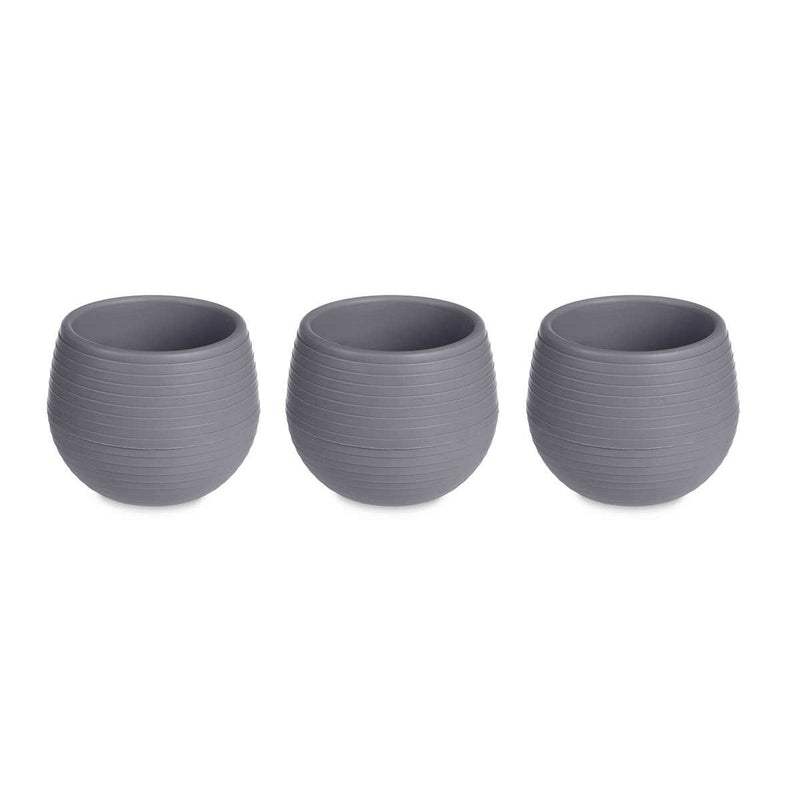 Set di Vasi 6,2 x 6,2 x 6,6 cm Antracite Plastica (8 Unità)