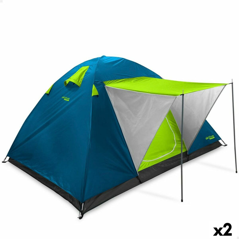 Tenda da Campeggio Aktive Tenda 4 persone 240 x 130 x 210 cm (2 Unità)