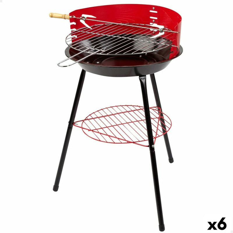 Barbecue Portatile Aktive Rosso 37 x 61 x 45 cm Legno Ferro Ø 38 cm