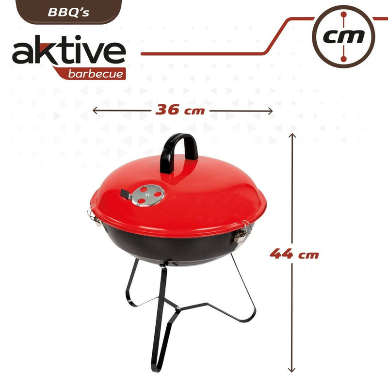 Barbecue Portatile Aktive Rosso 36 x 44 x 36 cm Ø 36 cm Metallo smaltato