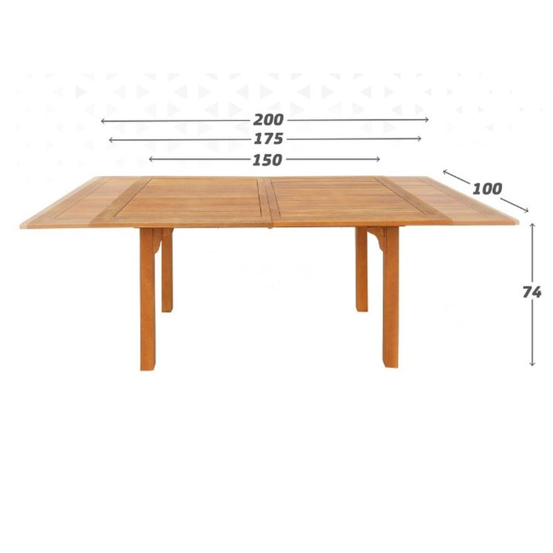 Tavolo Allungabile Aktive 200 x 74 x 100 cm Legno di acacia