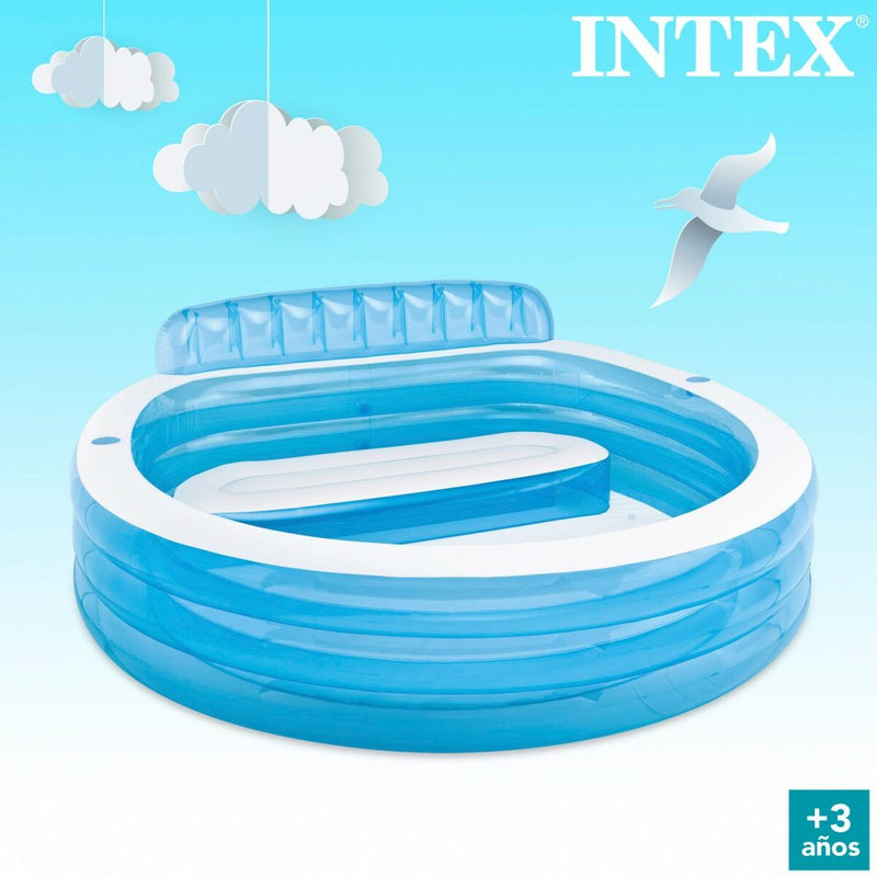 Piscina Gonfiabile Intex Poltrona Azzurro Bianco 590 L 229 x 79 x 218 cm (2 Unità)