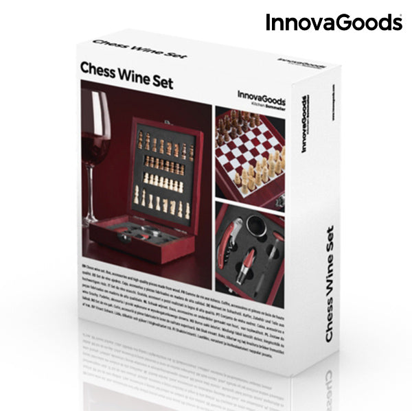 Idea Regalo - Scacchiera con Set di Accessori da Vino e Scacchi InnovaGoods 37 Pezzi