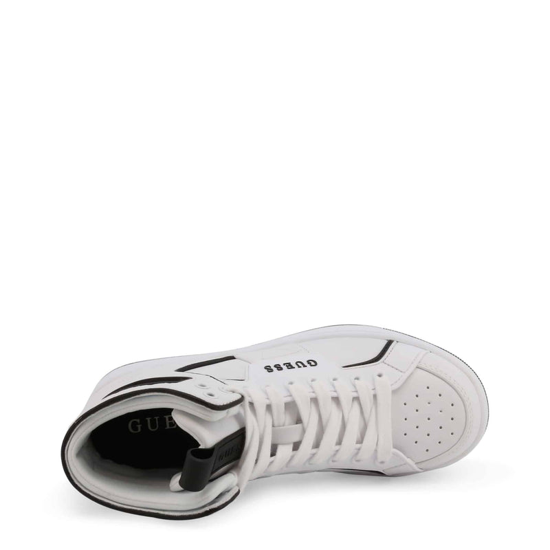 Sneakers Alte da Donna Firmate Guess Grigio Chiaro - Scarpe Sportive Casual in Pelle e Tessuto