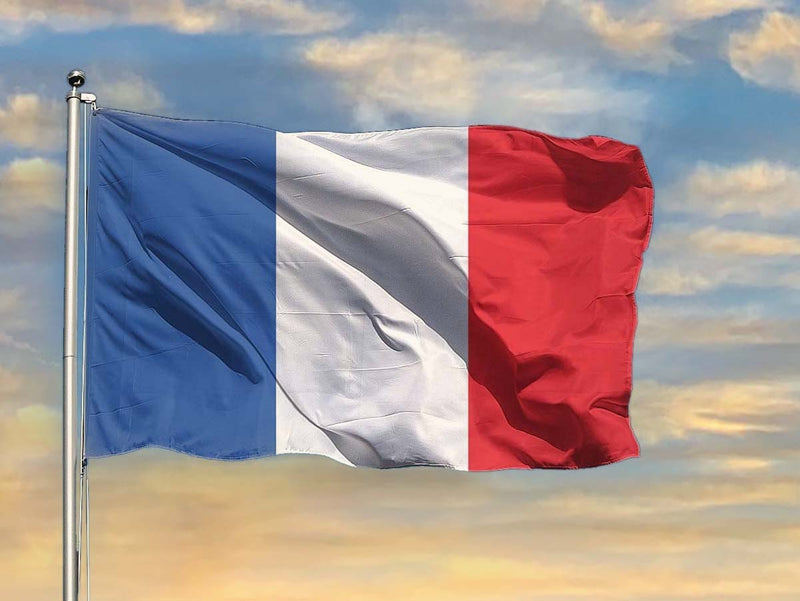 Bandiera Francese Francia 145X90cm In Tessuto Poliestere Con Passante Per L'Asta