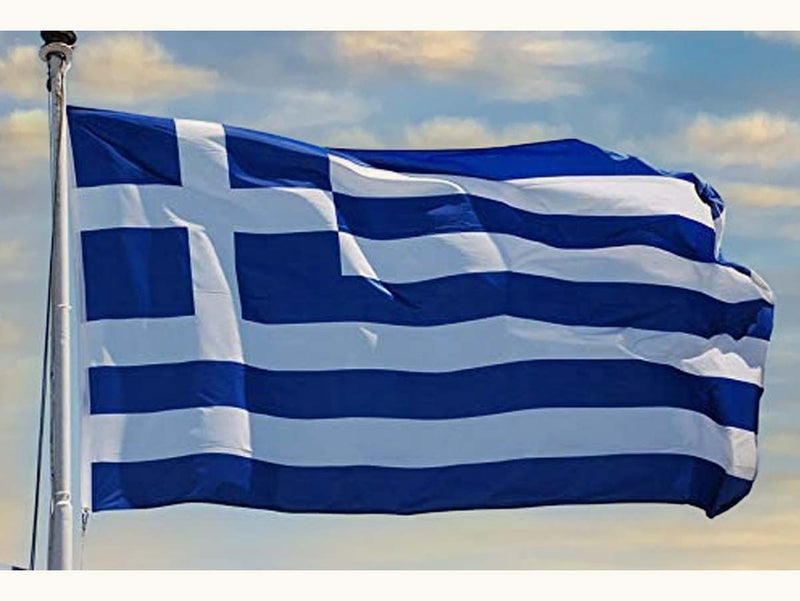 Bandiera Greca Grecia 145X90cm In Tessuto Poliestere Con Passante Per L'Asta