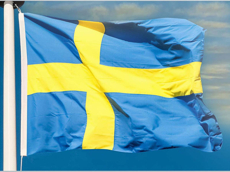 Bandiera Svedese Svezia 145X90cm In Tessuto Poliestere Con Passante Per L'Asta