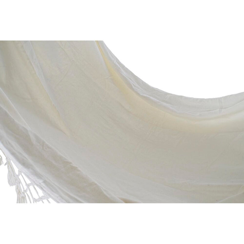 Amaca in Tessuto Bianca con Frange decorative laterali Comoda e Resistente cm 200 x 130