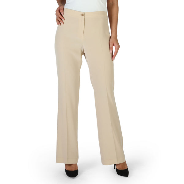 Pantaloni Donna a Palazzo Beige in Cotone 100% Made in Italy