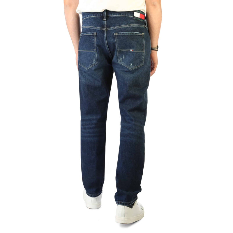 Pantaloni Jeans da Uomo Tommy Hilfiger Blu Scuro a Gamba Dritta Slim Fit