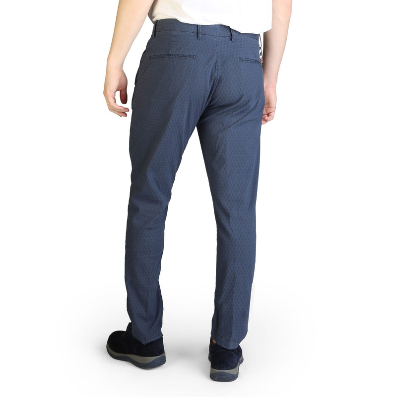 Pantaloni casual da Uomo Yes Zee Blu Misto Cotone per Primavera Estate