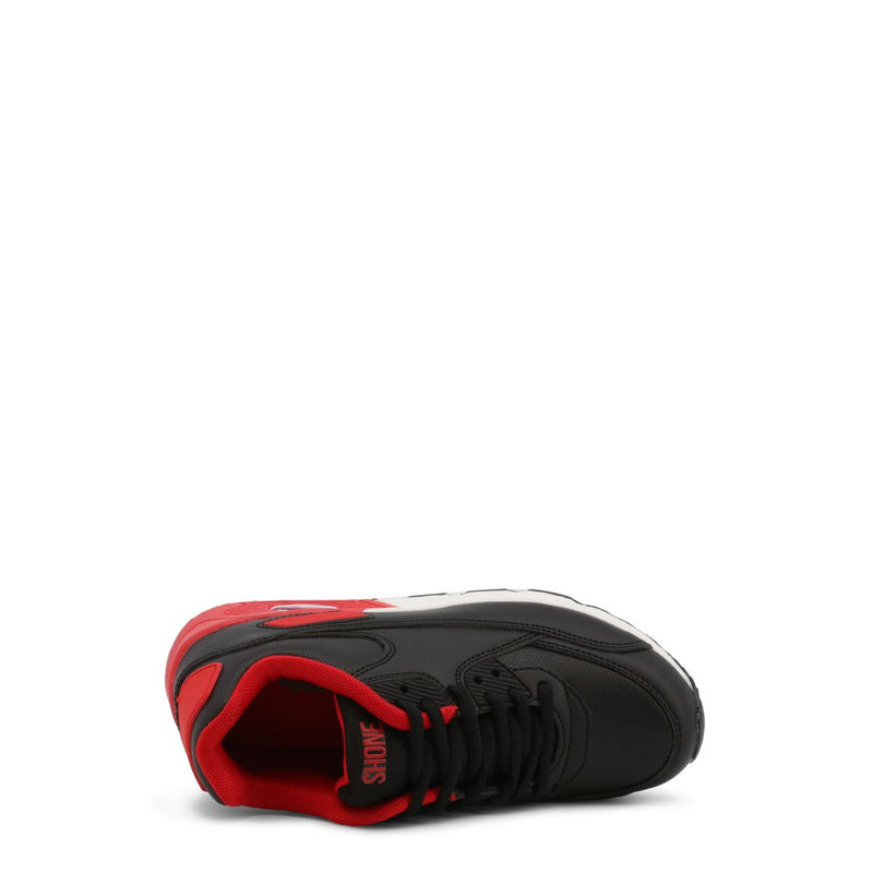 scarpe da ginnastica per bambini - sneakers in ecopelle Nero e Rosso