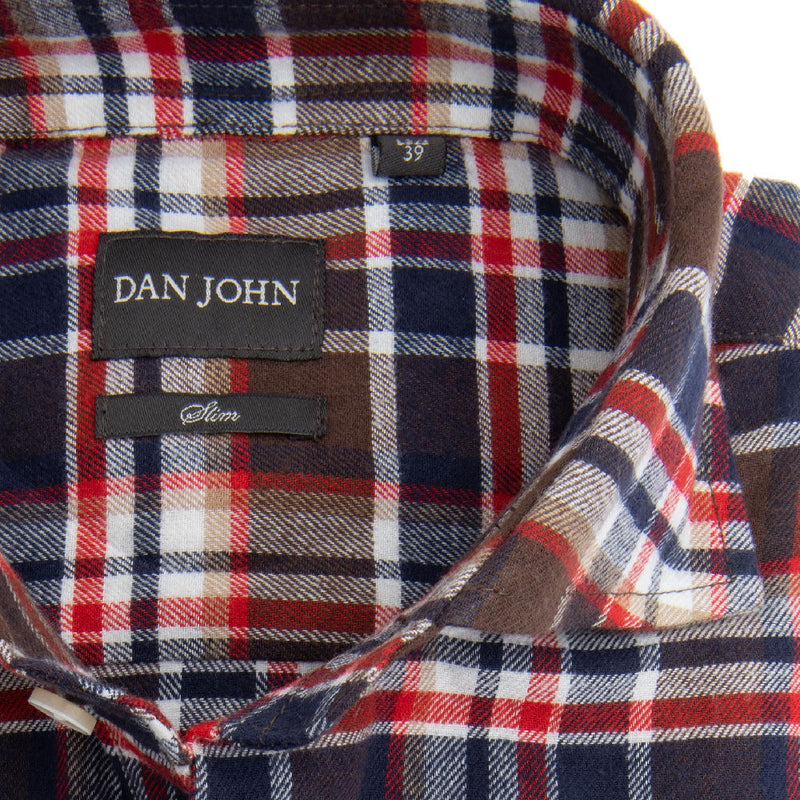 Camicia a Quadri Slim Fit da Uomo Dan John in Cotone Stile Casual