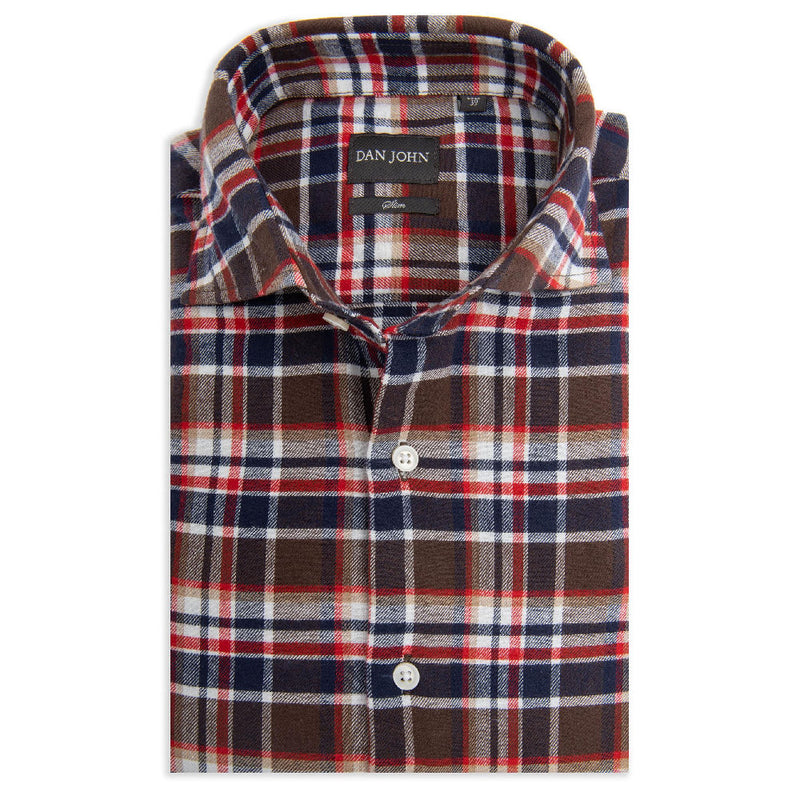 Camicia a Quadri Slim Fit da Uomo Dan John in Cotone Stile Casual