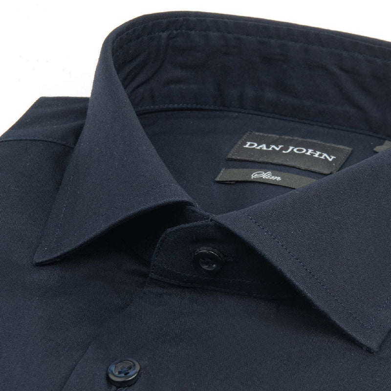 Camicia Blu Elasticizzata da Uomo Dan John Stile Casual in Cotone stretch - Slim Fit