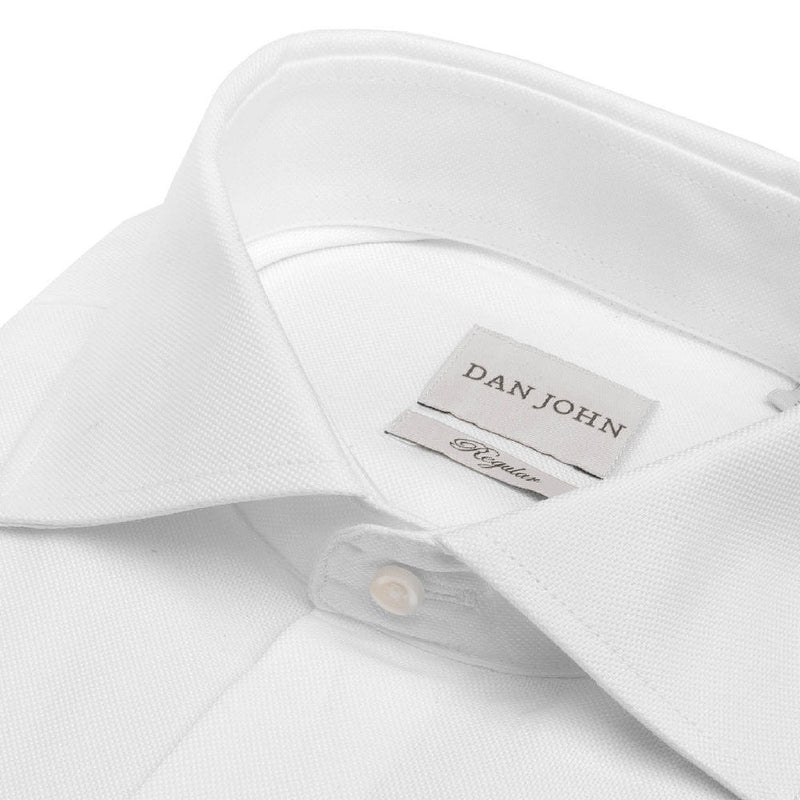 Camicia Elegante Formale Bianca da Uomo Dan John in Puro Cotone Oxford - Regular Fit
