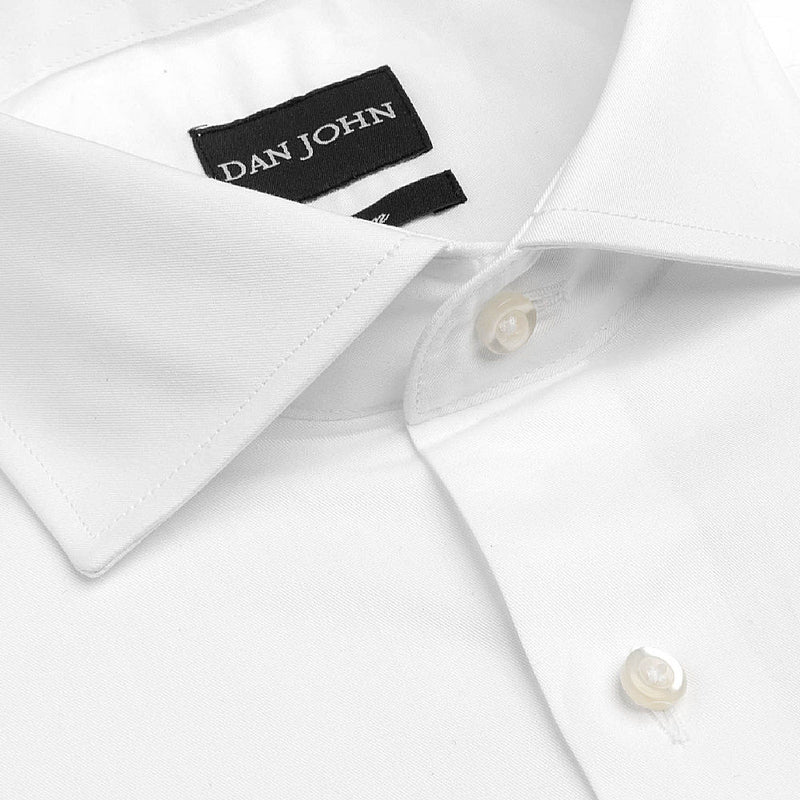 Camicia Uomo Bianca Elegante in Twill di Cotone Dan John - Slim Fit
