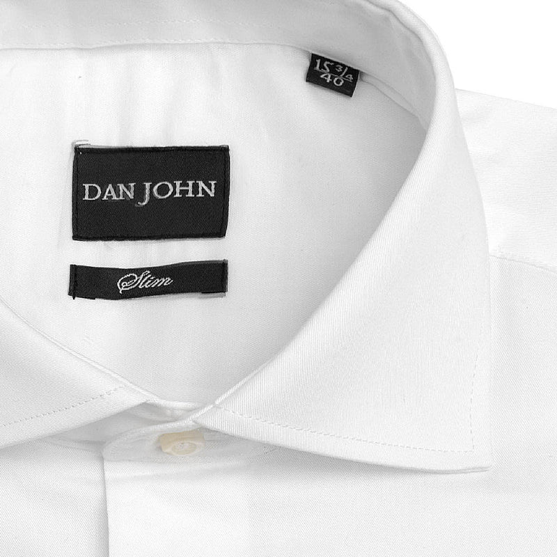 Camicia Uomo Bianca Elegante in Twill di Cotone Dan John - Slim Fit