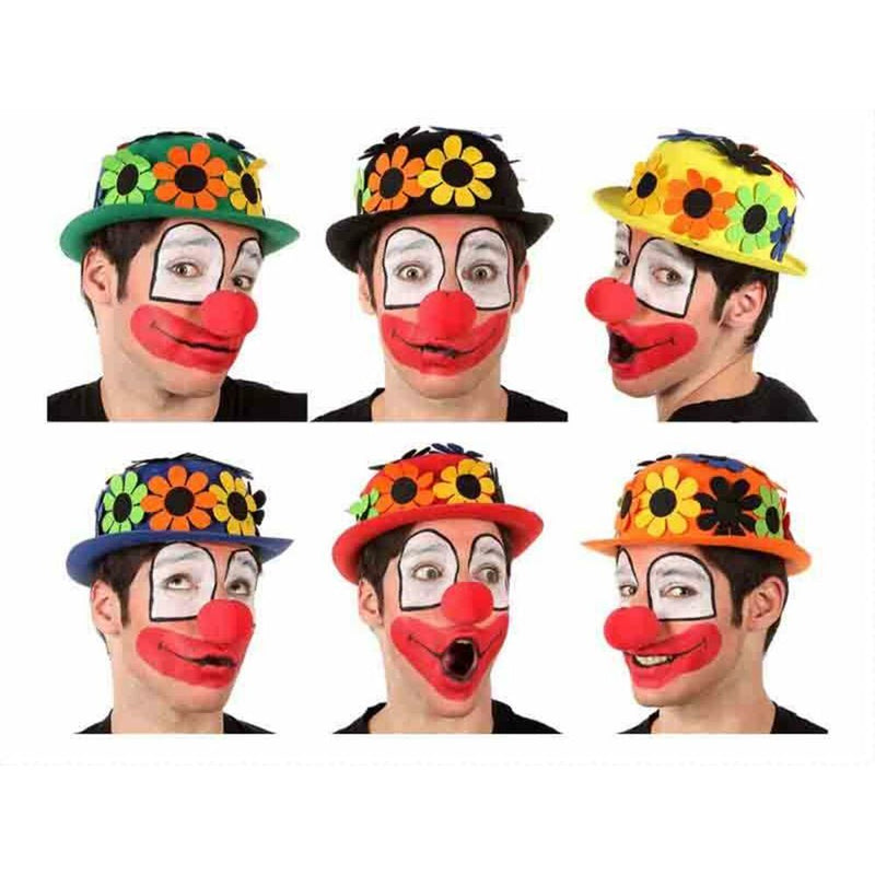 Cappello da Clown con Fiori - Taglia Unica Adulti e Ragazzi