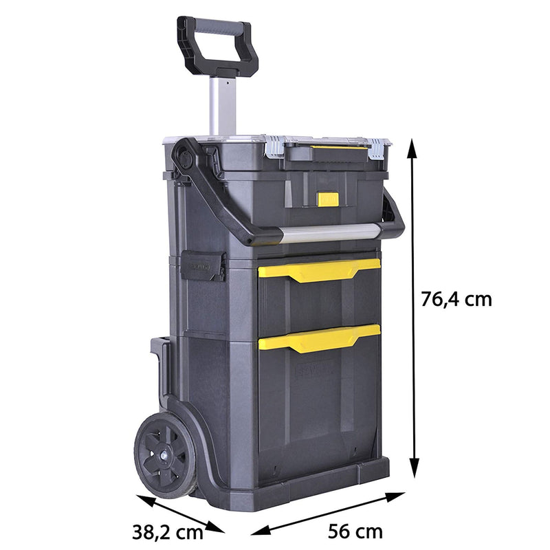 Cassetta Porta Attrezzi a 4 scomparti portatile con ruote Trolley porta utensili Stanley
