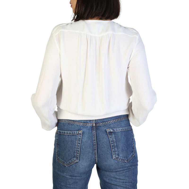 Giacca Casual da Donna Armani Jeans Bianca con Chiusura a Cerniera - 100% Viscosa - Interno Foderato