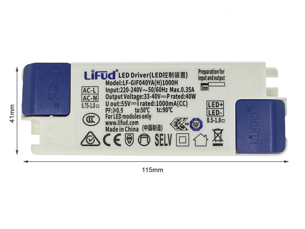 Alimentatore Dimmerabile 40W LIFUD, TRIAC per Pannelli LED - LEDdiretto