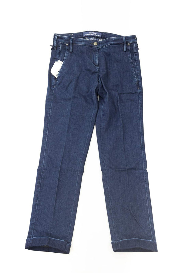 Pantaloni Jeans Comodi da Donna Jacob Cohen Blu Scuro in Misto Cotone - Made in Italy