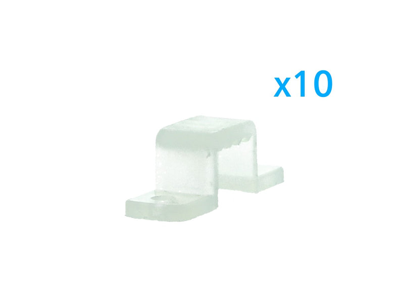 10 PZ Clip Fissaggio Rigido Passo 10X7 mm Per Fissare Bobina Striscia Led Impermeabile