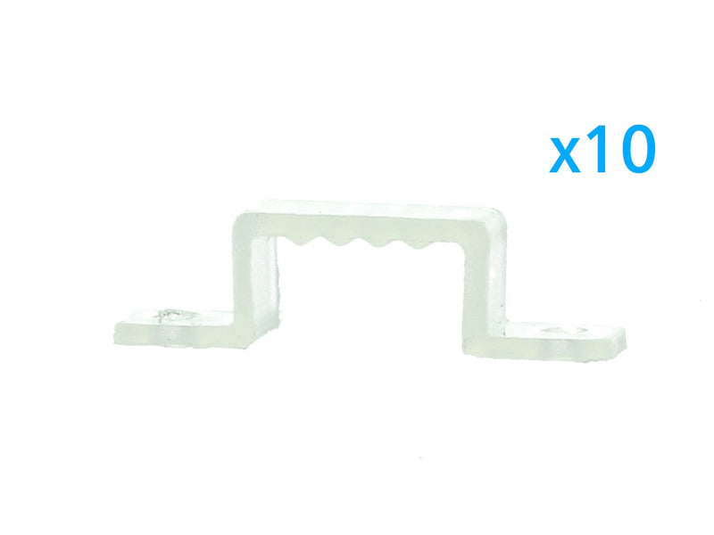 10 PZ Clip Fissaggio Rigido Passo 14X7 mm Per Fissare Bobina Striscia Led Impermeabile