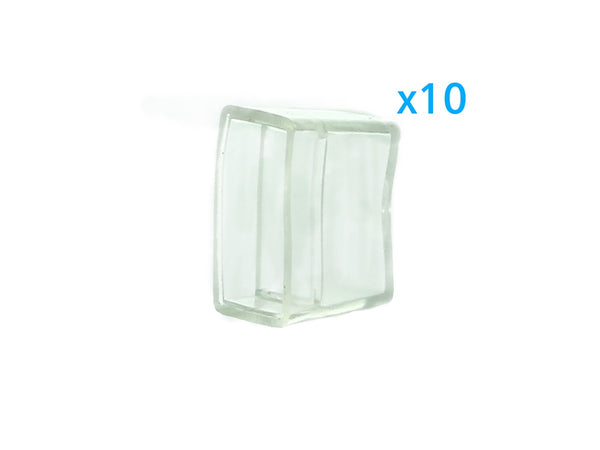 10 PZ Gommini PVC Termine Morbida 14X7 mm Per Chiusure Striscia Bobina Led Impermeabile