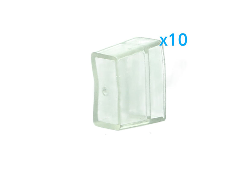 10 PZ Gommini PVC Termine Morbida 14X7 mm Per Chiusure Striscia Bobina Led Impermeabile