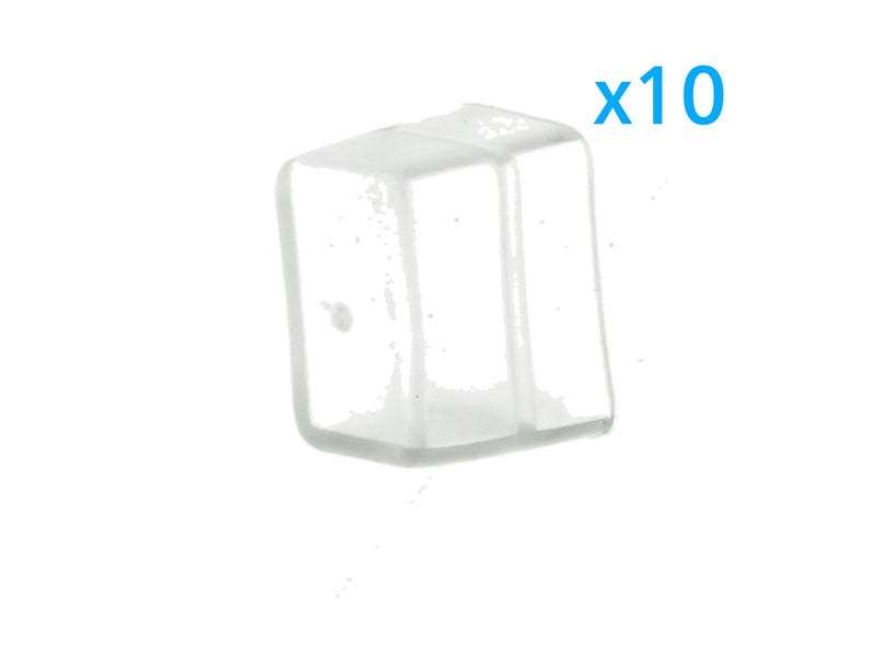 10 PZ Gommini PVC Termine Morbida 15X9 mm Per Chiusure Striscia Bobina Led Impermeabile