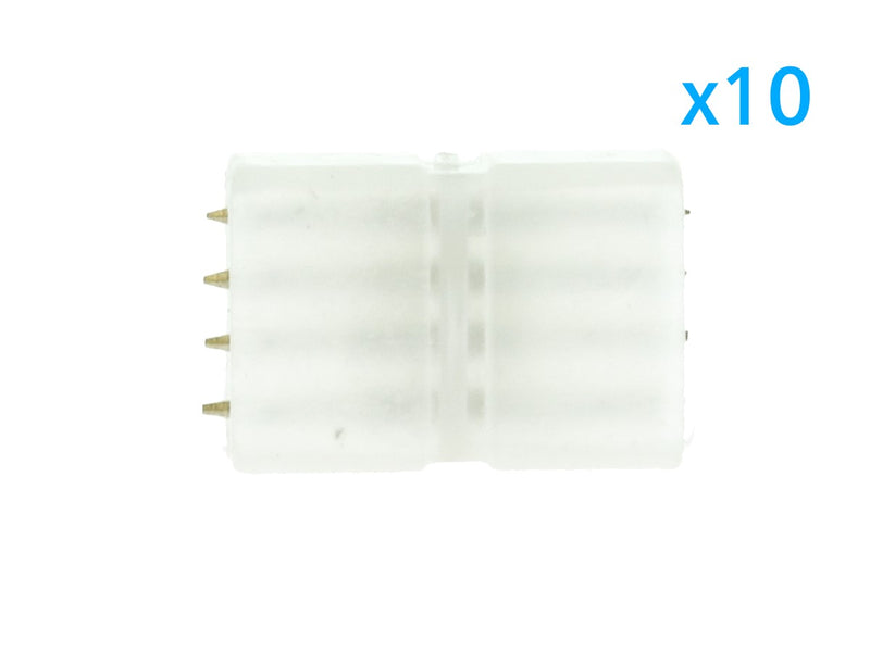 10 PZ Connettore Da 4 Pin RGB Passo 9mm Per Unire e Allungare Bobina Led RGB 220V