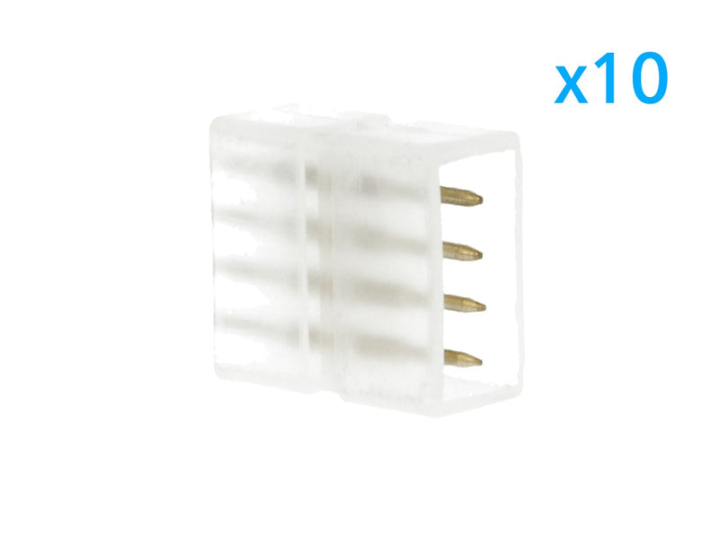 10 PZ Connettore Da 4 Pin RGB Passo 13,5mm Per Unire e Allungare Bobina Led RGB 220V