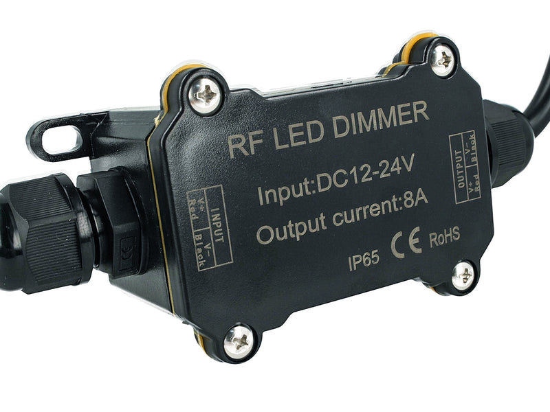 Led Dimmer PWM 12V 24V 8A Impermeabile IP65 Con Telecomando RF Wireless RF161